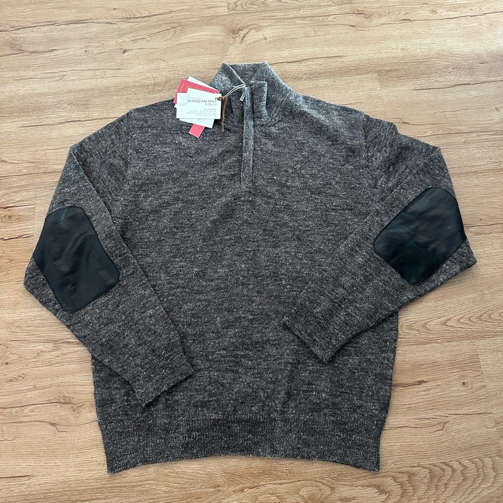 Kuna Alpaca Linen Mens Sweater Quarter Zip Large NWT MSRP $270